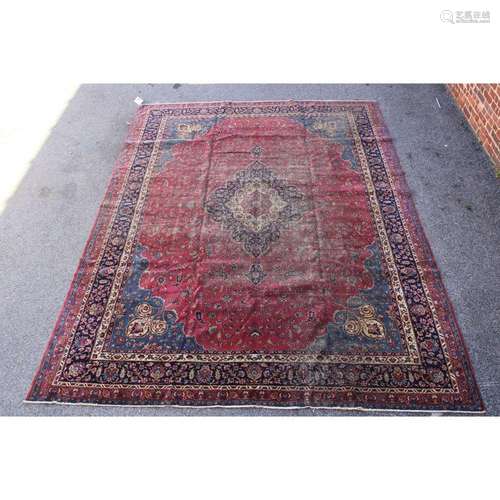 Antique And Finely Hand Woven Roomsize Carpet.