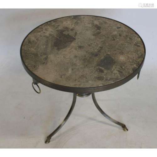 Antique & Fine Quality Steel & Brass Marbletop