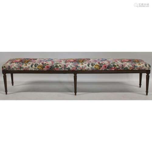 Long Louis XVI Style Upholstered Bench