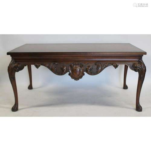 Antique Continental Carved Walnut Table