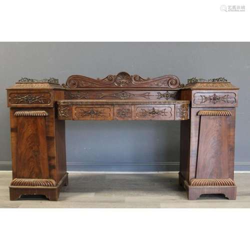 Antique Carved Mahogany Georgian Sideboard