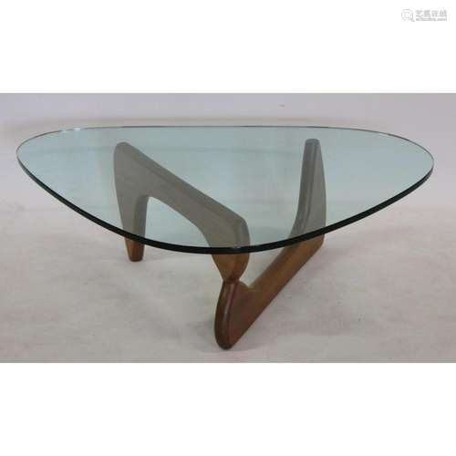 Vintage Signed Noguchi Glass Top Coffee Table