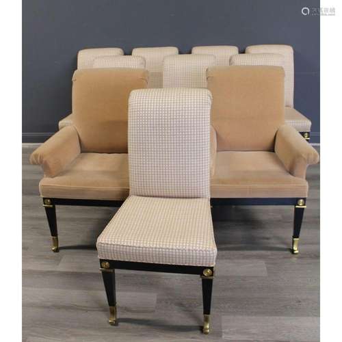 10 Mastercraft Regency Style Upholstered Chairs.