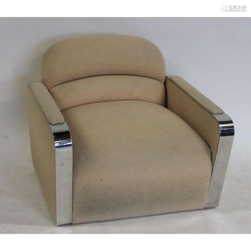 Midcentury Karl Springer Upholstered Club Chair.