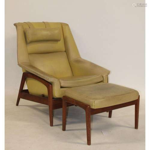 Midcentury Folke Ohlsson, Lounge Chair And Ottoman