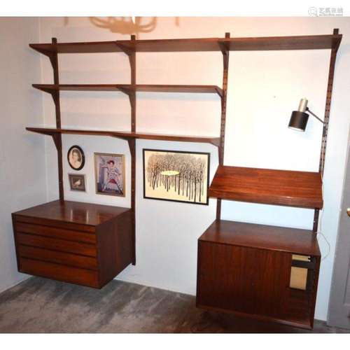 Poul Cadovius Midcentury Cado Rosewood Wall Unit.