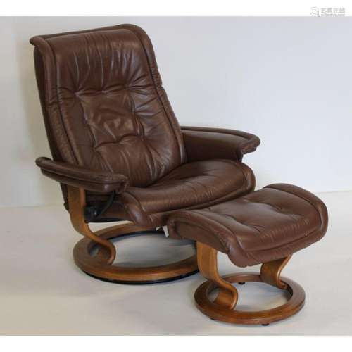 Ekornes, Stressless Leather Lounge Chair & Ottoman