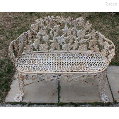 Antique Cast Iron Grape & Leaf Bench.