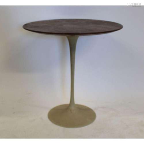 Midcentury Saarinen Wood Top Tulip Table.