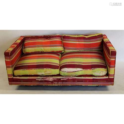 Midcentury Harvey Prober Upholstered Settee.