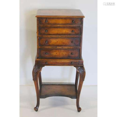 Fine Vintage Custom Quality Burl Walnut Chest.