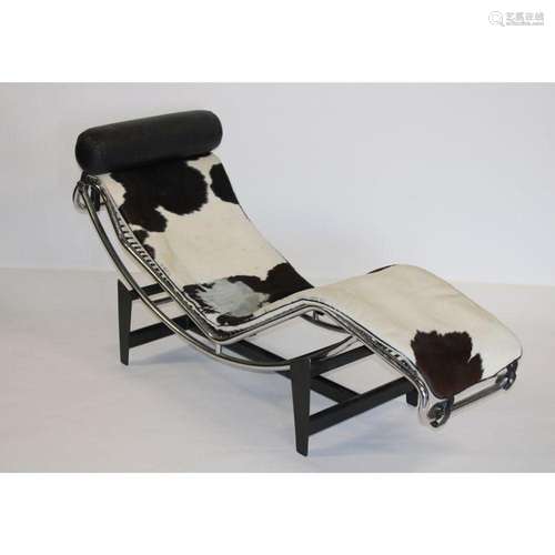 After LeCorbusier Hide Upholstered Chaise.