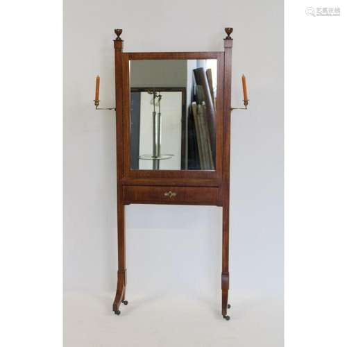 Antique 1 Drawer Mirror Top Gentleman's Vanity .