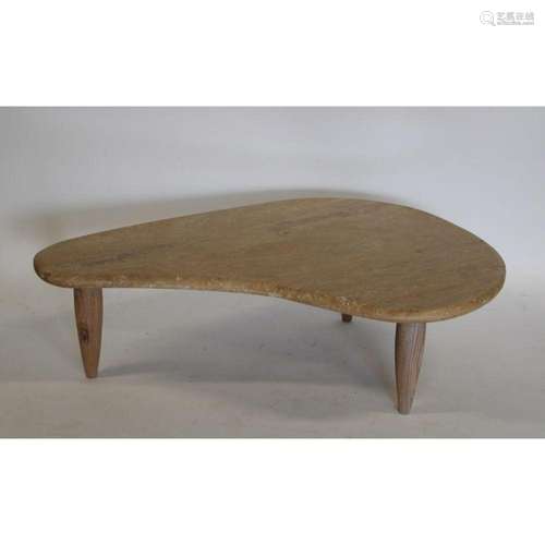 Midcentury Style Marble Top Boomerang Table