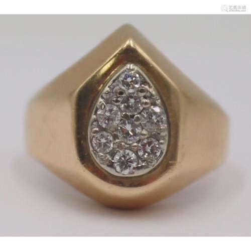 JEWELRY. 14kt Gold and Diamond Ring.