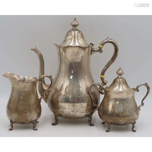 STERLING. 3 Pc. Preisner Sterling Tea Service.