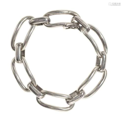 Hermès, bracelet à maille ovale Argent, L 18 cm