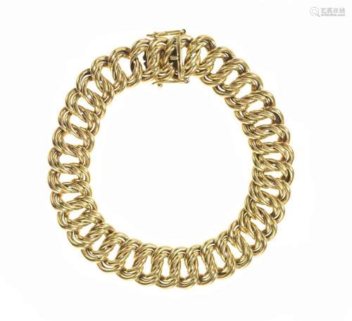 Bracelet à maille gourmette Or 750, L 22 cm, 37 g