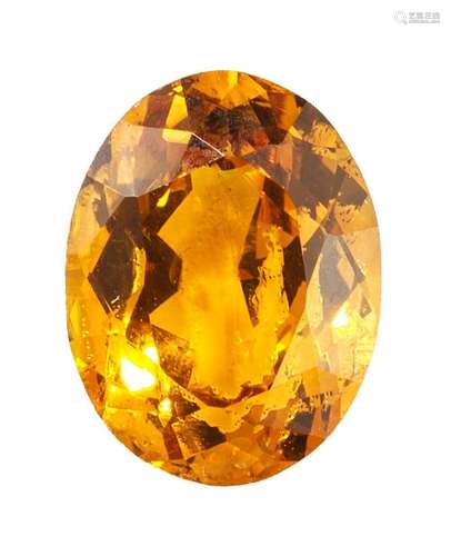 Saphir orange non chauffé taille ovale sur papier 1,03 ct, a...