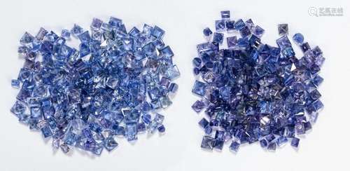 Lot de saphirs bleus et violets sur papier Total 26,14 ct, t...