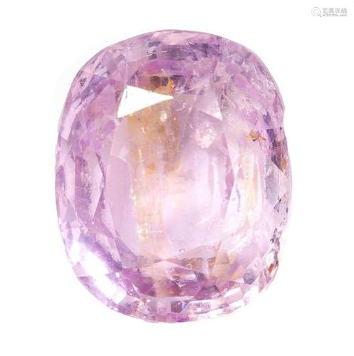 *Saphir rose birman non chauffé (7,88 ct), avec son certific...