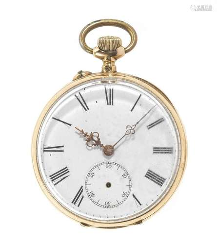 Montre de poche à décor feuillagé Cadran émaillé blanc, aigu...