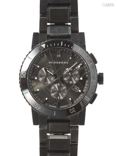 Burberry, montre-bracelet chronographe ronde à quartz Cadran...