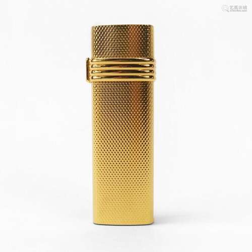 Christian Dior, briquet Plaqué or guilloché, H 7 cm