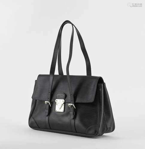 Louis Vuitton, sac Segur Cuir Epi noir, double poignée, ferm...