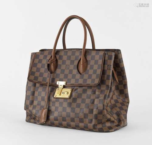 Louis Vuitton, sac Ascot Toile en damier ébène et cuir, cade...