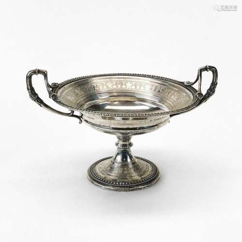 Coupe à frise de palmes Ramu, Genève, argent 800, D 17 cm, 2...