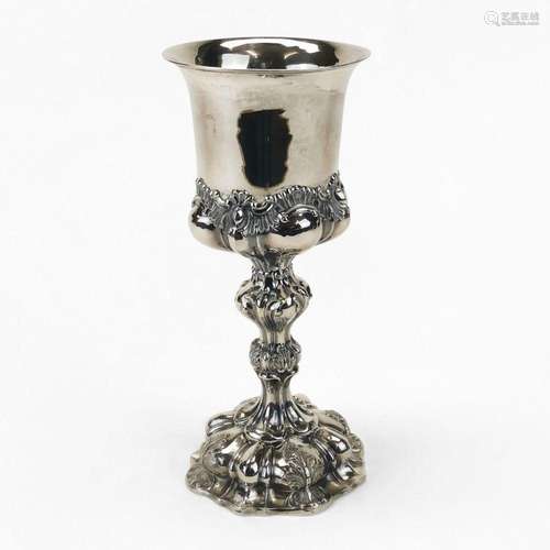 Calice à décor rocaille Allemagne, XIXe, argent, H 22 cm