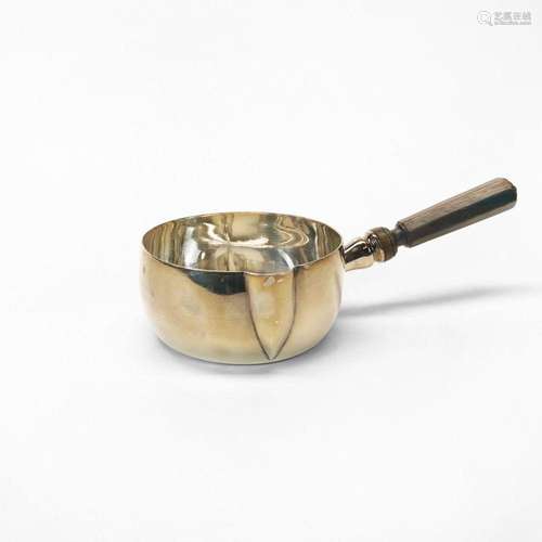 Casserole France, argent et anse latérale en bois exotique, ...