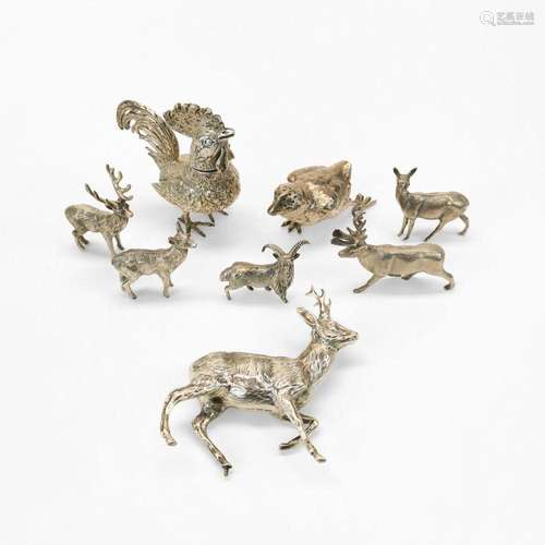 Collection d'animaux miniatures Argent, L de 5 à 9 cm, 3...