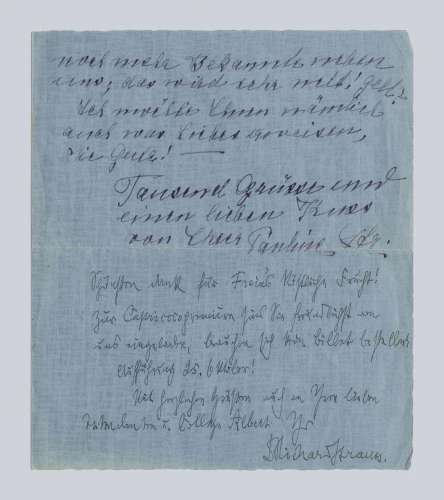 Double lettre autographe de Pauline Strauss-de Ahna (1863-19...