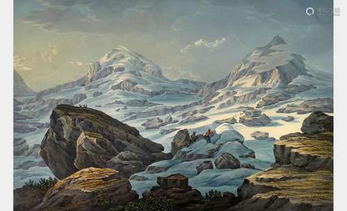 Carl Ludwig Hackert (1740-1796) Vue de la Mer de Glace et de...