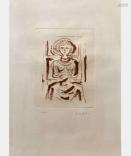 Massimo Campigli (1895-1971) Femme sur un trône, lithographi...