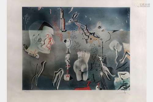 Salvador Dali (1904-1989) Composition surréaliste à la tête ...