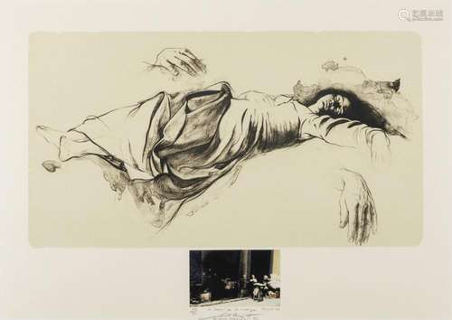 Ernest Pignon-Ernest (1942) La mort de la Vierge, lithograph...