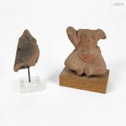 Une figurine et une tête, Inde, civilisation du Gange, IIIe-...