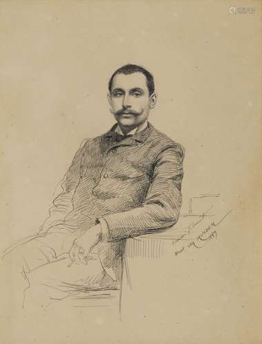 Evert van Muyden (1853-1922) Portrait de J. Dunant, encre su...