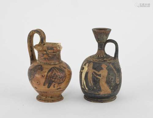 Oenochoe et lécythe Corinthe et Athènes, VIe et Ve s avant J...