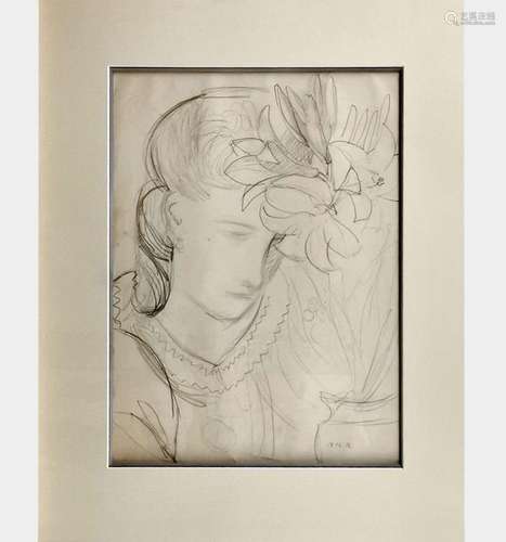 Rodolphe Théophile Bosshard (1889-1960) Femme aux fleurs, mi...