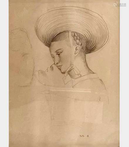 Rodolphe Théophile Bosshard (1889-1960) Portrait de femme au...