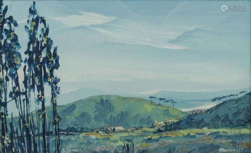 Fateh Moudarres (1922-1999) Paysage, aquarelle et gouache su...