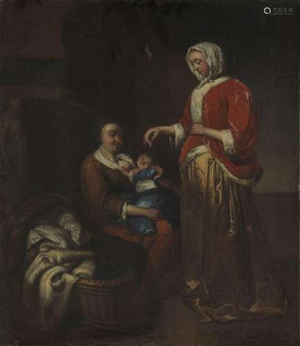 D'après Jan I Van Call (1656-1706) La mendiante, huile s...