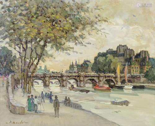 Pierre Boudet (1915-2011) La Seine au Pont-Neuf, huile sur t...