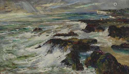 Laure Bruni (1886-1975) Mer après la tempête, huile sur pann...