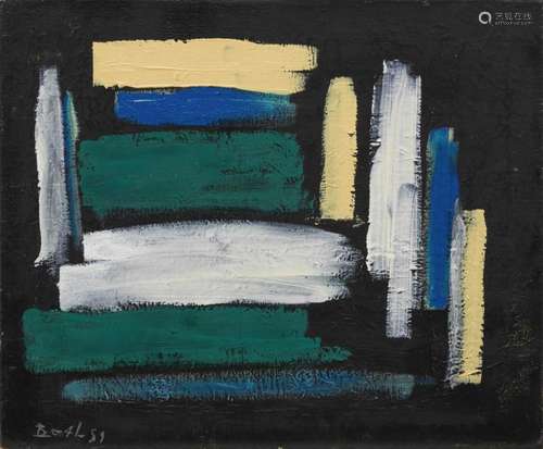 Maurice Boel (1913-1998) Abstraction, huile sur toile, signé...