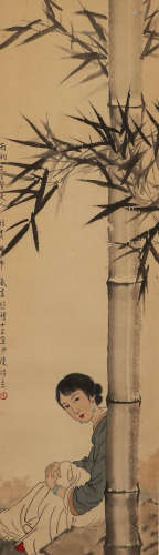 Xu Beihong's paper figure painting scroll in modern China